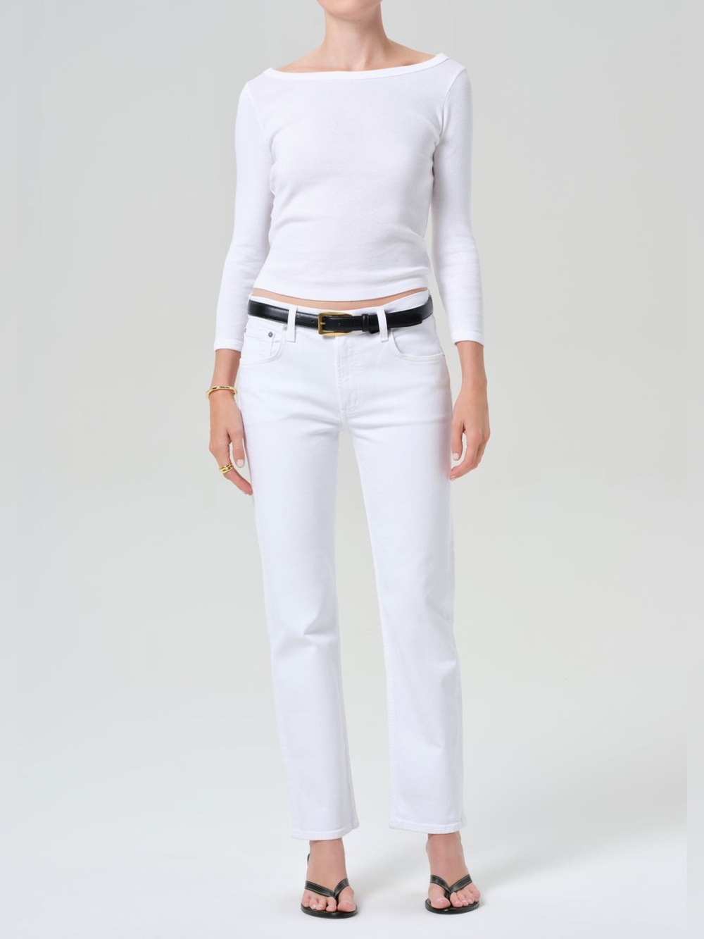 Citizens of Humanity Anissa Straight Leg Jeans Bon Bon White NWT Size 28